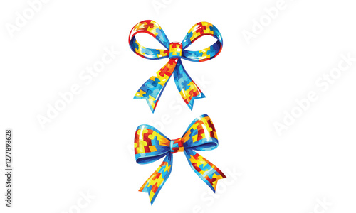 autism bow vector