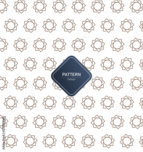 seamless ornamental vector pattern and swatches. White and grey geometric