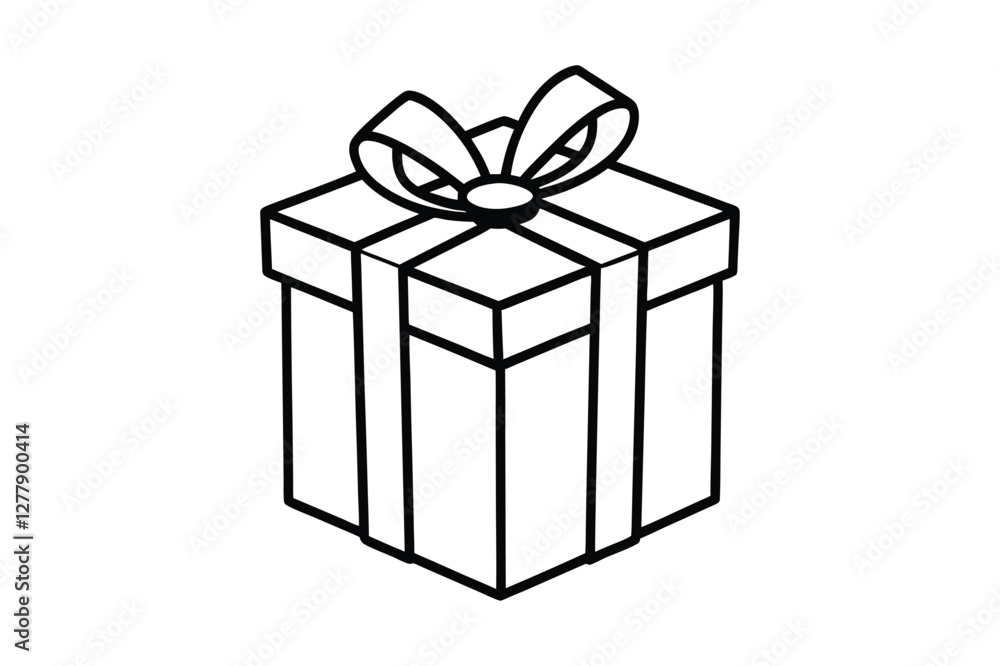 Nice gift boxes line art silhouette vector Illustration Nice gift boxes line art silhouette vector Illustration