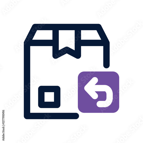 product return dual tone icon. Sleek and modern vector icon for websites, mobile apps, marketing materials, and corporate design. Fully scalable and ready to use.