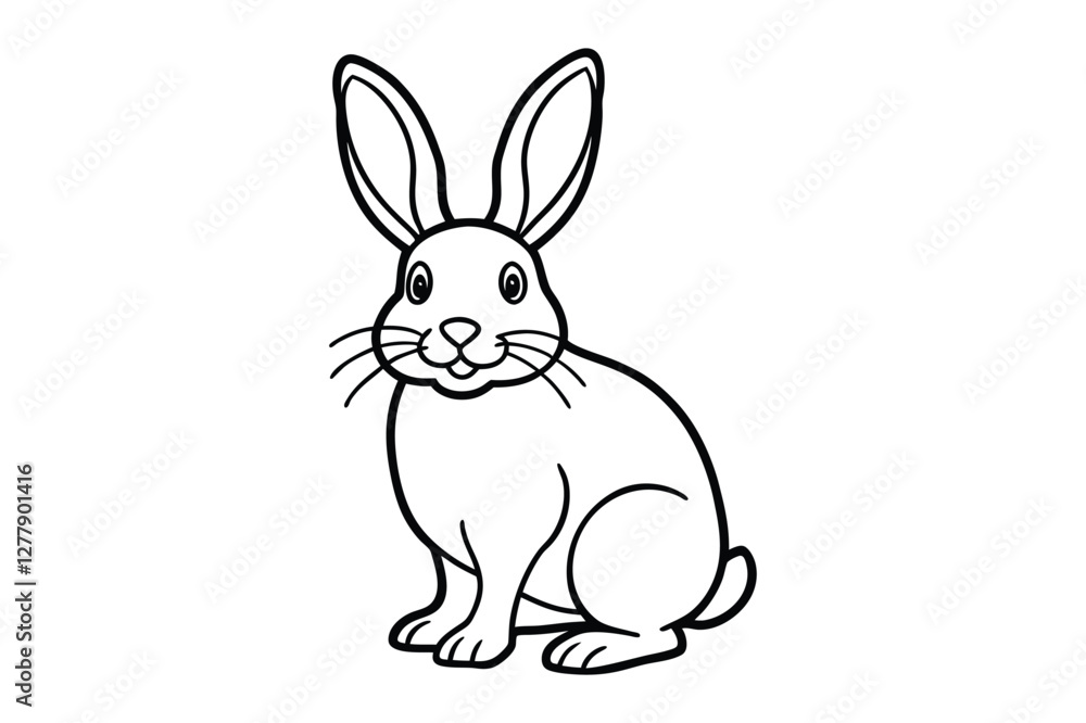 vector illustration of a line art bunny vector illustration of a line art bunny