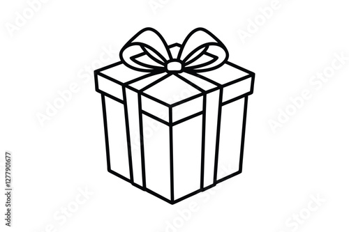 Nice gift boxes line art silhouette vector Illustration