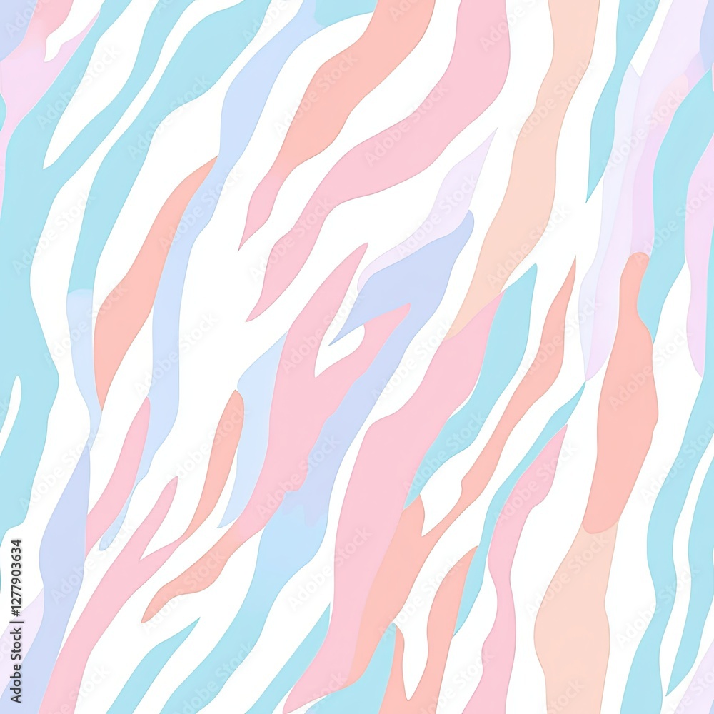 Playful Pastel Tiger Stripes Seamless Pattern Design Playful Pastel Tiger Stripes Seamless Pattern Design