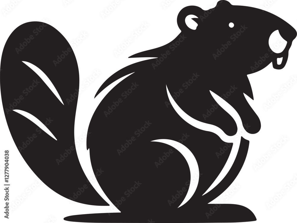 A simple Beaver silhouettes vector style with white background. A simple Beaver silhouettes vector style with white background.