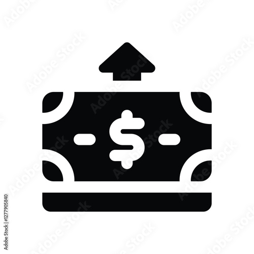spending glyph icon. Strong and solid vector icon for websites, mobile interfaces, presentations, and visual branding. High quality and easy to edit.