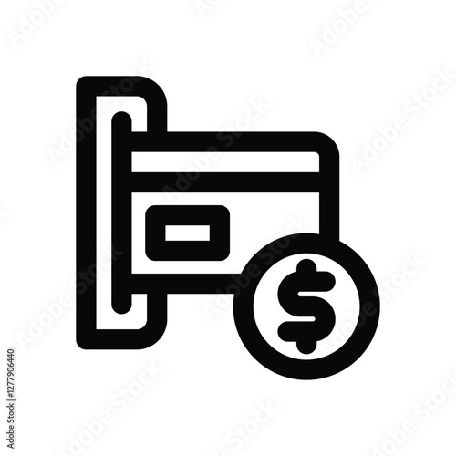 credit card line icon. Clean and minimalist vector icon for websites, mobile apps, presentations, and logos. Fully scalable and customizable for any project.