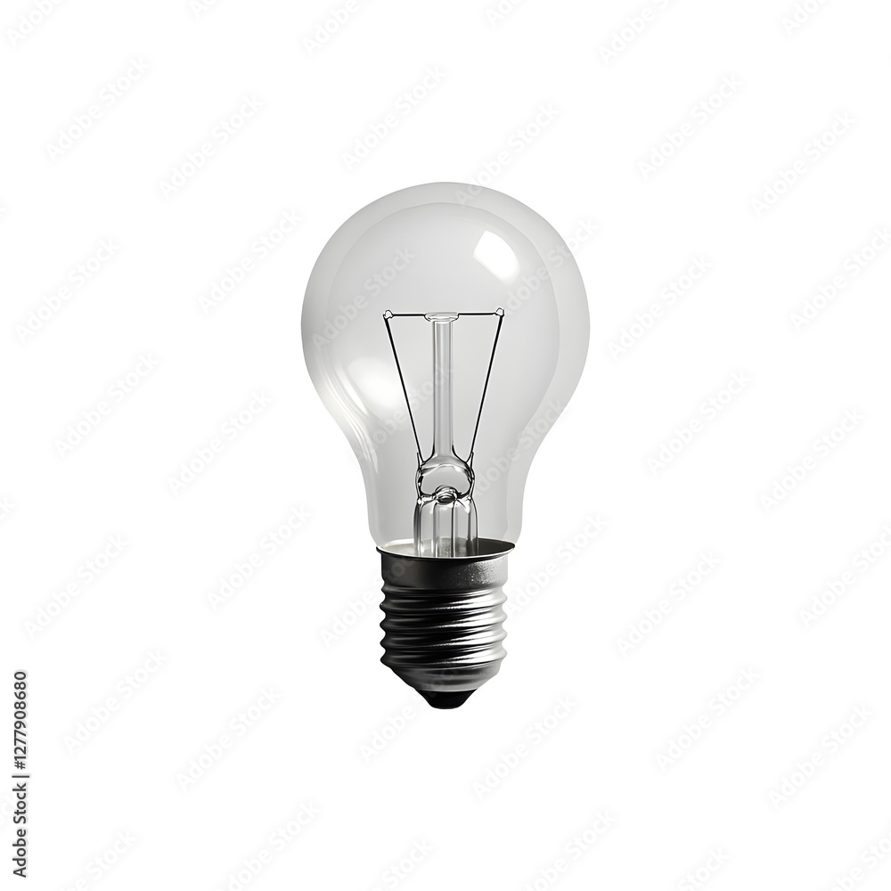 Clear Light Bulb Isolated on Transparent Background Clear Light Bulb Isolated on Transparent Background