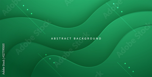 multi colored abstract green dynamic wavy papercut overlap layers background. eps10 vector