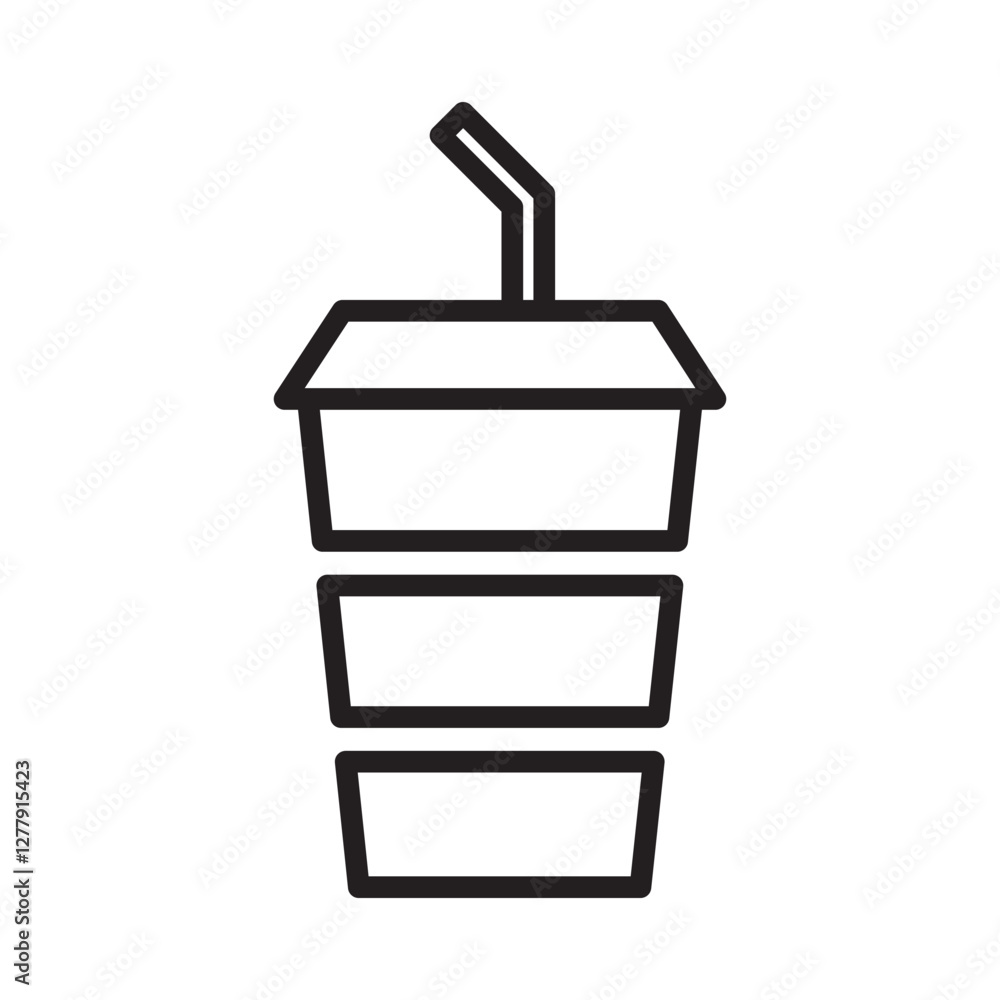 Beverage or soft drink with straw flat vector icon for food apps and websites Beverage or soft drink with straw flat vector icon for food apps and websites