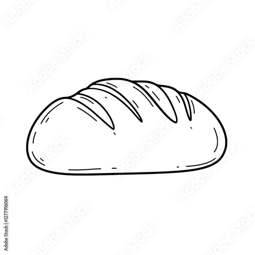 Artisan Loaf of Bread: A simple, elegant illustration of a freshly baked loaf of bread, capturing the essence of rustic charm and culinary delight. 