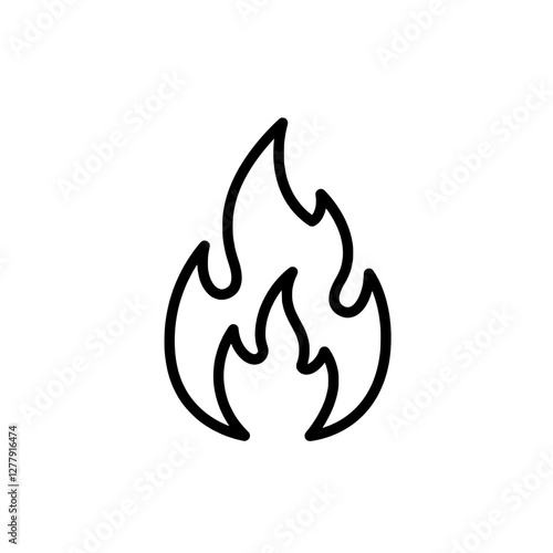 Flames: An artistic black line drawing of stylized flames, capturing the essence of fire with elegant simplicity.