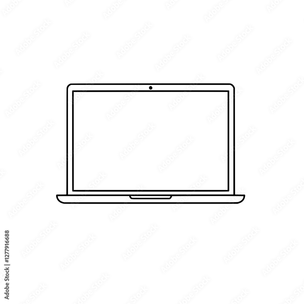 Digital Workspace: An outline of a sleek, modern laptop, ready for your digital creations. It's a clean, minimalist design for a focused workspace. Digital Workspace: An outline of a sleek, modern laptop, ready for your digital creations. It's a clean, minimalist design for a focused workspace.