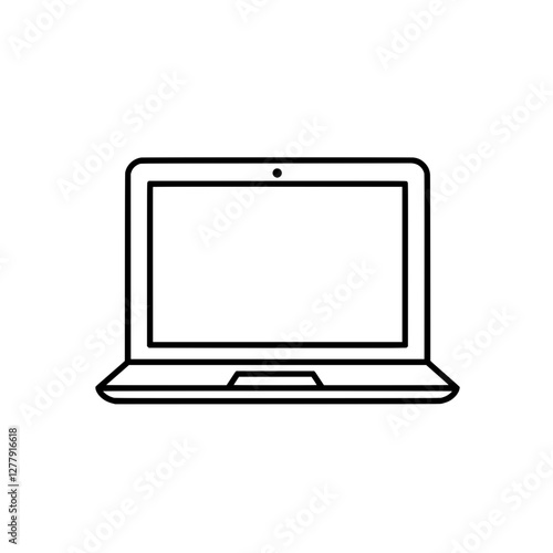 Modern Device: A sleek, minimalist illustration of a laptop.