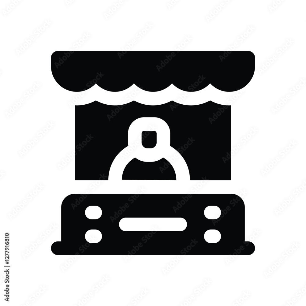 booth glyph icon. Strong and solid vector icon for websites, mobile interfaces, presentations, and visual branding. High quality and easy to edit. booth glyph icon. Strong and solid vector icon for websites, mobile interfaces, presentations, and visual branding. High quality and easy to edit.