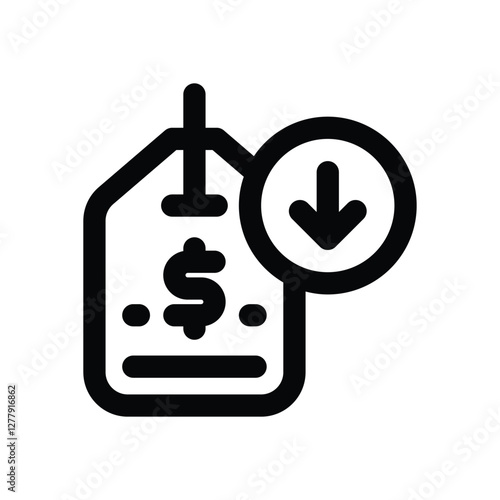 price line icon. Clean and minimalist vector icon for websites, mobile apps, presentations, and logos. Fully scalable and customizable for any project.
