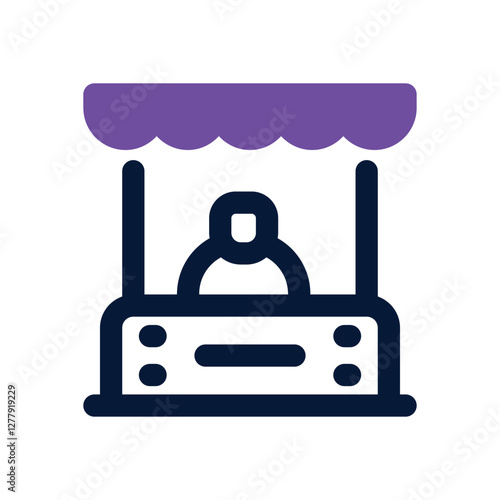 booth dual tone icon. Sleek and modern vector icon for websites, mobile apps, marketing materials, and corporate design. Fully scalable and ready to use.