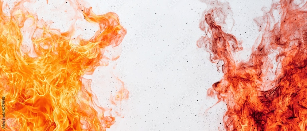 A vibrant display of orange and red flames against a white background, illustrating the dynamic and powerful nature of fire. A vibrant display of orange and red flames against a white background, illustrating the dynamic and powerful nature of fire.