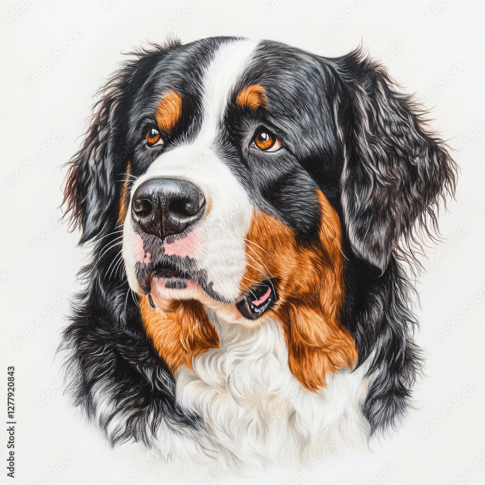 Portrait of a Bernese Mountain Dog Portrait of a Bernese Mountain Dog