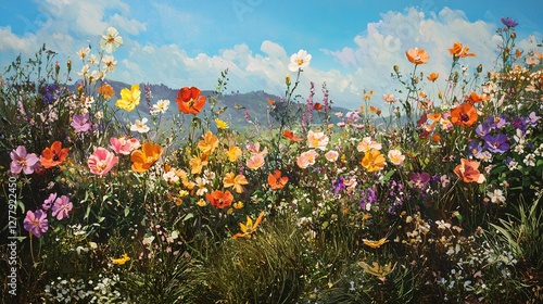 Fototapeta Naklejka Na Ścianę i Meble -  Spring equinox brings vibrant gardens filled with blossoming flowers, attracting pollinators and celebrating nature's renewal.