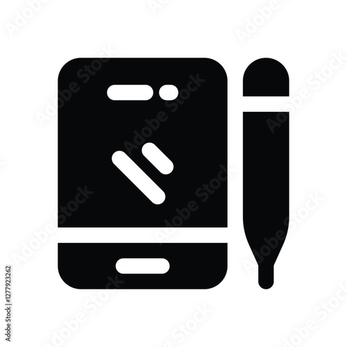 tablet glyph icon. Strong and solid vector icon for websites, mobile interfaces, presentations, and visual branding. High quality and easy to edit.