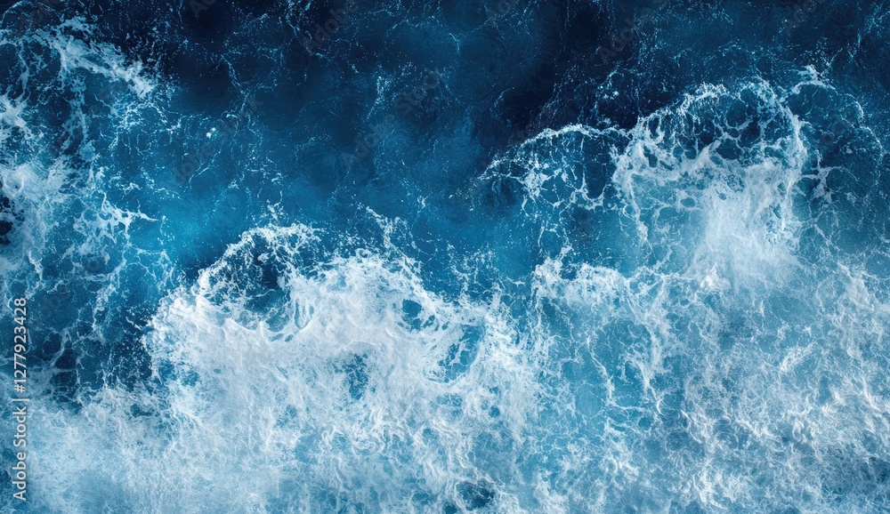 High-angle view of ocean waves crashing High-angle view of ocean waves crashing