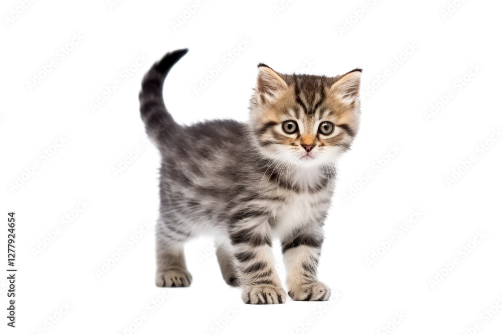 Obraz premium little kitten cat isolated on white or transparent png