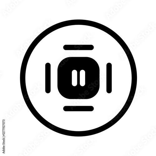 Solid icon of ancient Chinese coin with square hole, symbol of good luck and wealth.