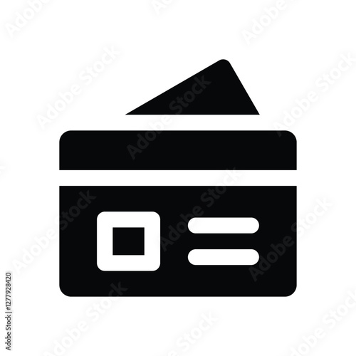 atm card glyph icon. Strong and solid vector icon for websites, mobile interfaces, presentations, and visual branding. High quality and easy to edit.