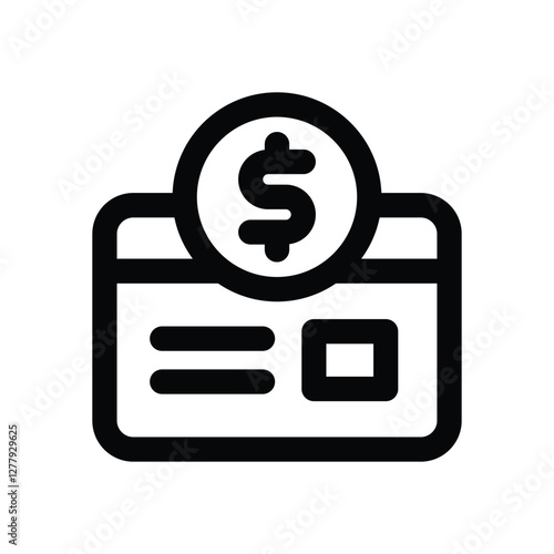 payment method line icon. Clean and minimalist vector icon for websites, mobile apps, presentations, and logos. Fully scalable and customizable for any project.