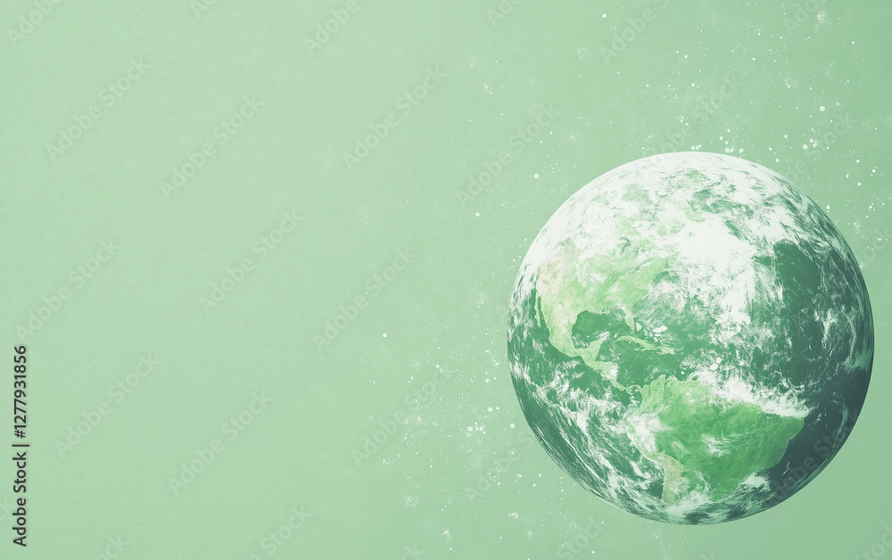 Fototapeta premium Planet Earth on Pastel Background with Copy Space