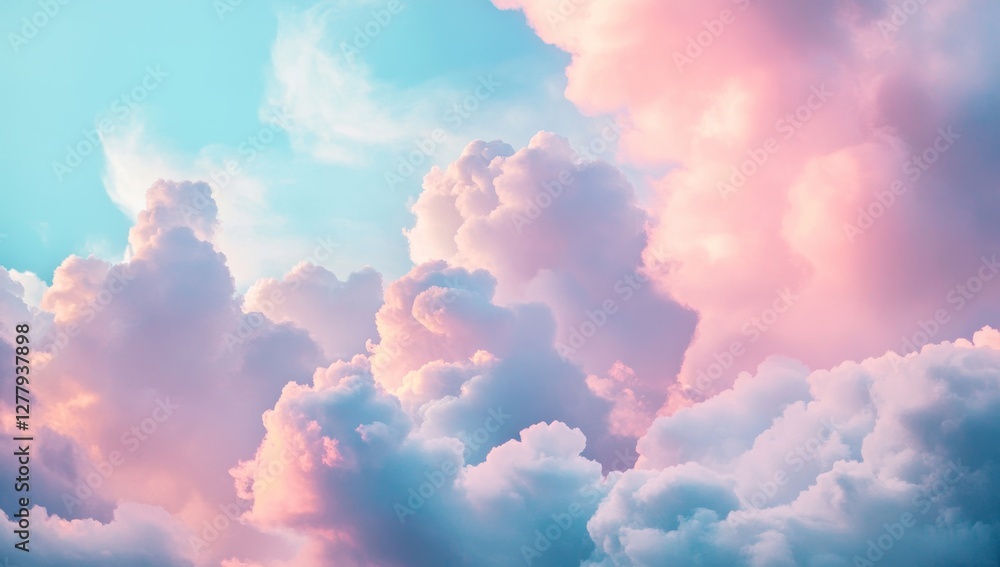 Pastel cloudscape, sunset sky, dreamy texture, background, design Pastel cloudscape, sunset sky, dreamy texture, background, design