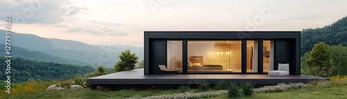 Wallpaper Mural Minimalist off-grid retreat with sleek design and natural surroundings Torontodigital.ca