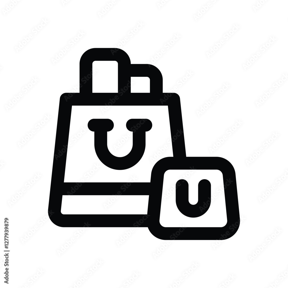 Fototapeta premium shopping bag line icon. Clean and minimalist vector icon for websites, mobile apps, presentations, and logos. Fully scalable and customizable for any project.