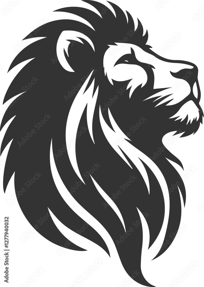 A lion looking up at the sky in sadness A lion looking up at the sky in sadness