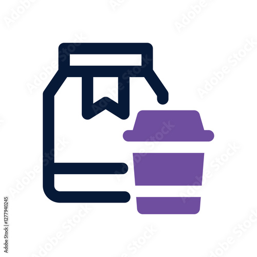 take away dual tone icon. Sleek and modern vector icon for websites, mobile apps, marketing materials, and corporate design. Fully scalable and ready to use.