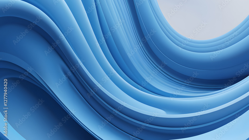 Fototapeta premium High-Quality 4K Abstract Blue Swirling Lines – Modern Digital Art 