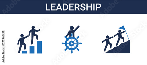 Leadership icon set collection