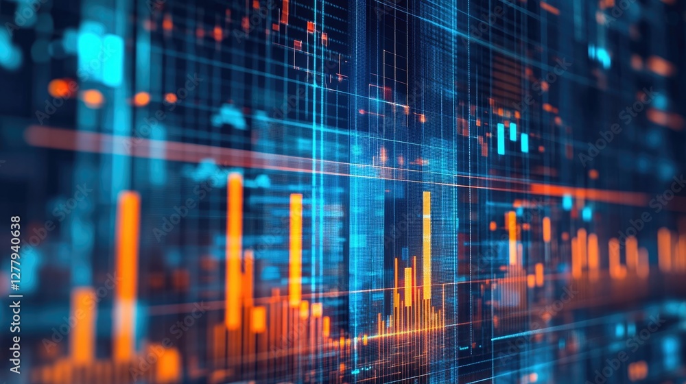 Abstract Data Visualization, Network of Digital Information and Cybersecurity Abstract Data Visualization, Network of Digital Information and Cybersecurity