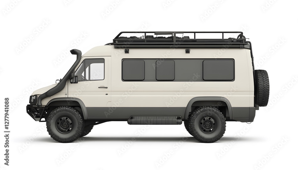 Obraz premium Customized off road vehicle with roof rack and snorkel detail