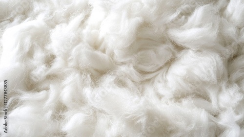 Soft Fluffy White Cotton Fiber Texture Background