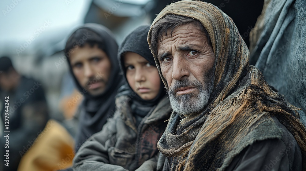 Refugee Family Seeking Shelter and Hope Refugee Family Seeking Shelter and Hope