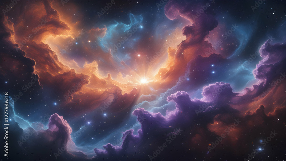 Fototapeta premium breathtaking cosmic nebula with swirling