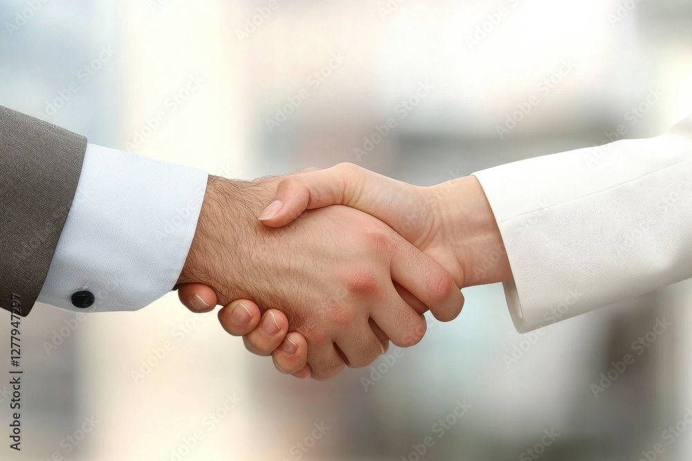 Collaboration in Action: Business Professionals Engaging in Handshake to Seal Successful Partnership After Meeting Collaboration in Action: Business Professionals Engaging in Handshake to Seal Successful Partnership After Meeting