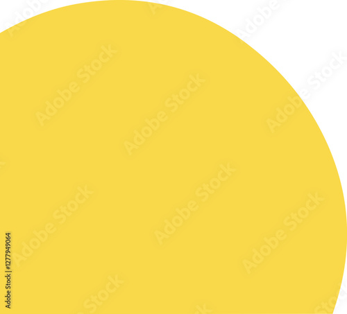 Modern yellow abstract quarter shape