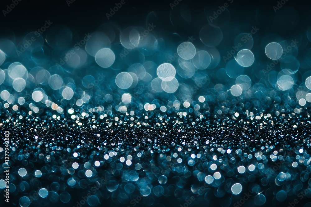 Fototapeta premium Abstract blue bokeh background with glittering lights