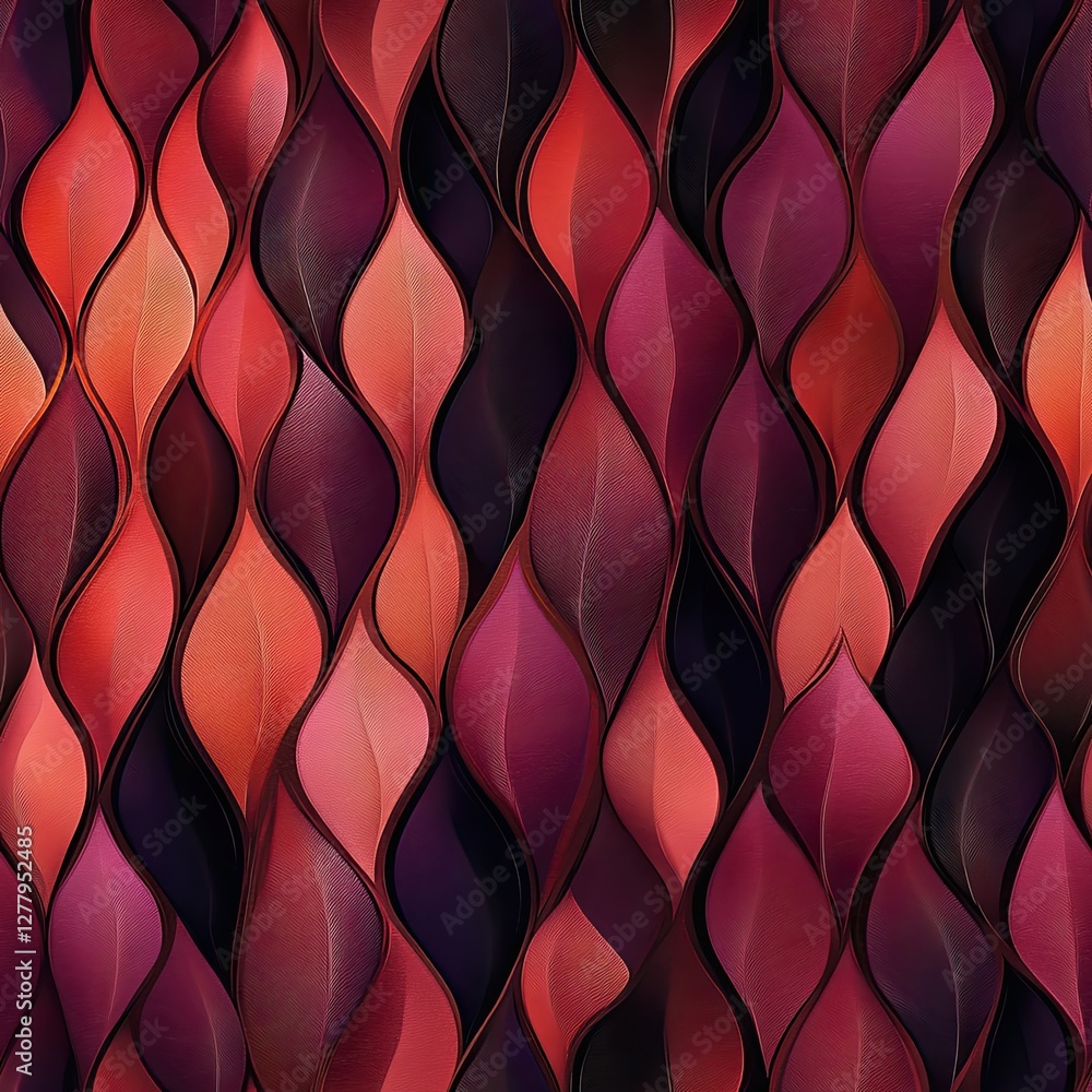 Elegant Velvet Burnout Fabric with Layered Leaf Patterns in Gradient Hues Elegant Velvet Burnout Fabric with Layered Leaf Patterns in Gradient Hues