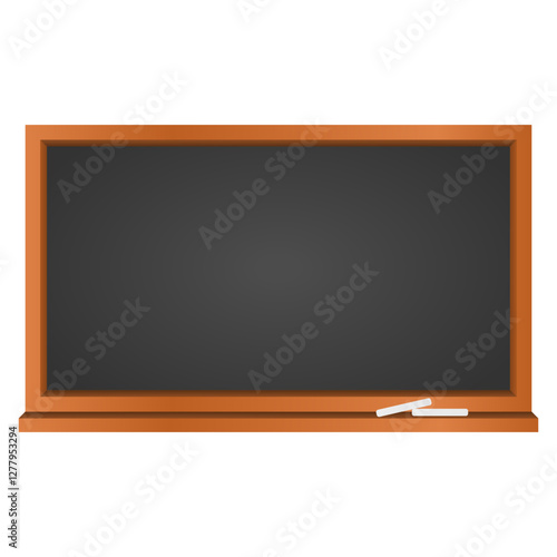 Black Chalkboard with Wooden Frame Vector. Black Chalkboard Element with White Chalk.