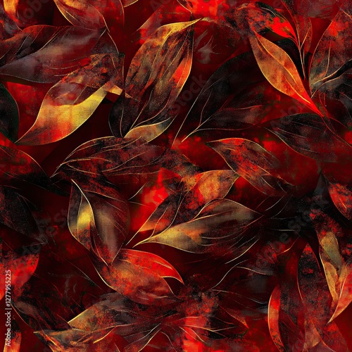 Velvet Burnout Shimmering Overlay Seamless Pattern Design for Luxurious Textiles