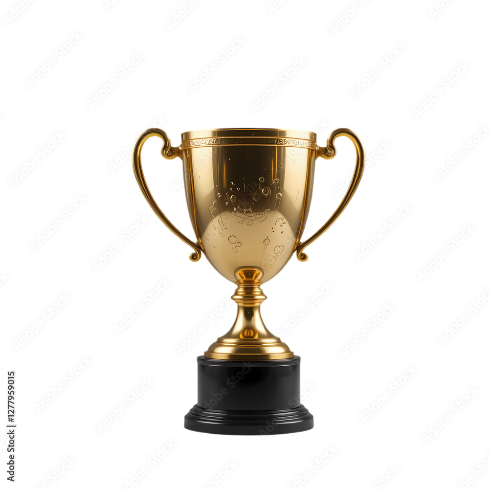 Gold Trophy: Award, Winner, Victory, Achievement isolated on transparent background Gold Trophy: Award, Winner, Victory, Achievement isolated on transparent background