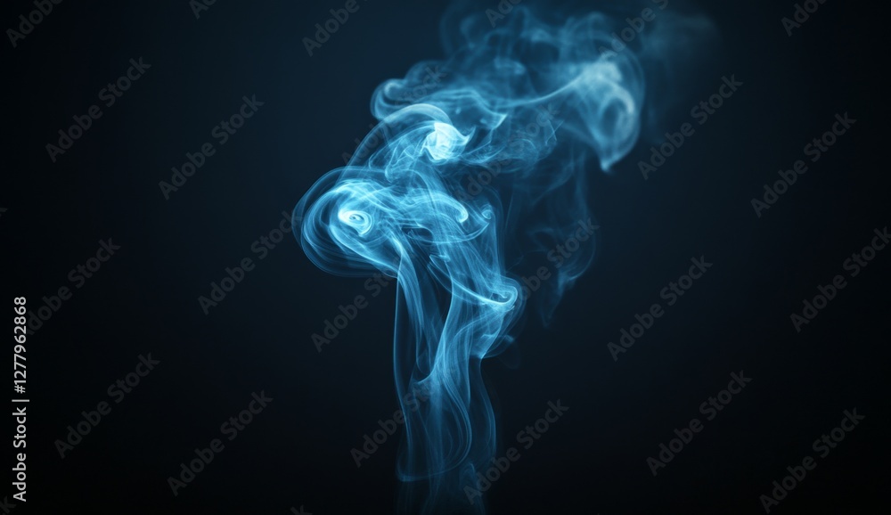 custom made wallpaper toronto digitalBlue smoke plume rising against dark background, abstract design element